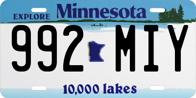 MN license plate 992MIY