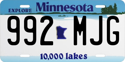 MN license plate 992MJG
