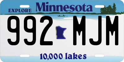 MN license plate 992MJM
