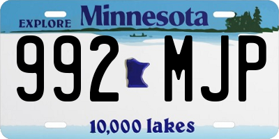 MN license plate 992MJP