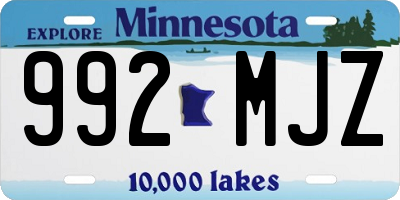 MN license plate 992MJZ