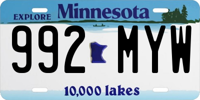 MN license plate 992MYW