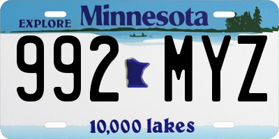 MN license plate 992MYZ