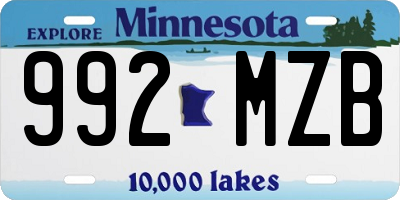 MN license plate 992MZB