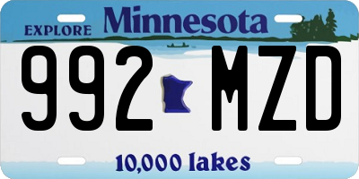 MN license plate 992MZD
