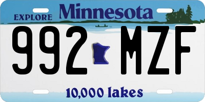 MN license plate 992MZF