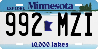 MN license plate 992MZI