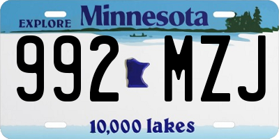 MN license plate 992MZJ