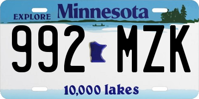 MN license plate 992MZK