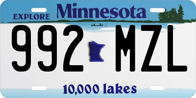 MN license plate 992MZL