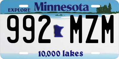MN license plate 992MZM