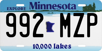 MN license plate 992MZP