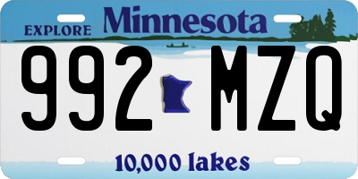MN license plate 992MZQ