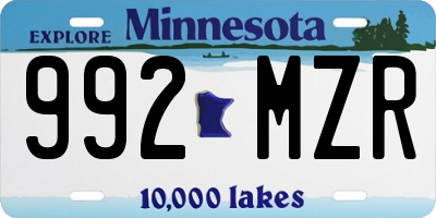 MN license plate 992MZR