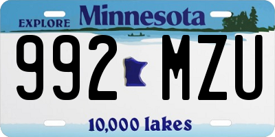 MN license plate 992MZU