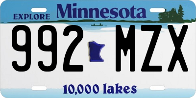 MN license plate 992MZX