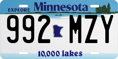 MN license plate 992MZY