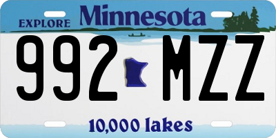 MN license plate 992MZZ