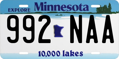 MN license plate 992NAA