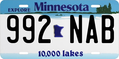 MN license plate 992NAB
