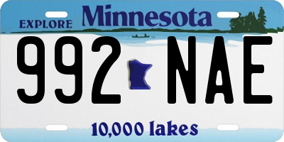 MN license plate 992NAE