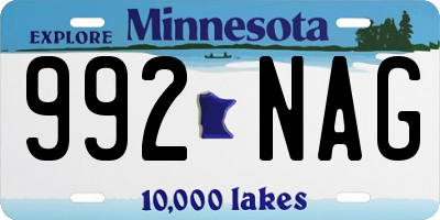 MN license plate 992NAG
