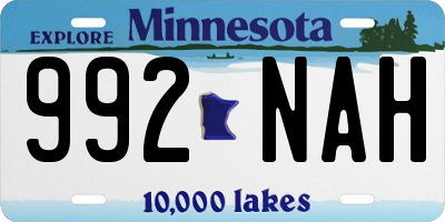 MN license plate 992NAH