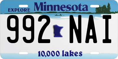 MN license plate 992NAI