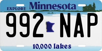 MN license plate 992NAP