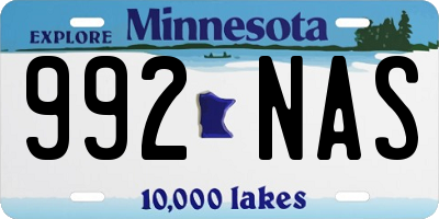 MN license plate 992NAS