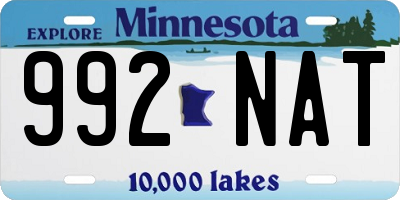 MN license plate 992NAT