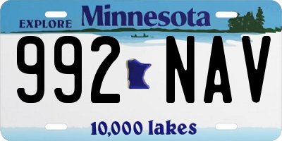 MN license plate 992NAV