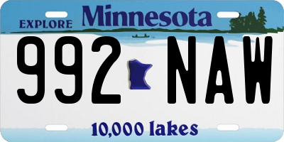 MN license plate 992NAW