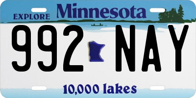 MN license plate 992NAY