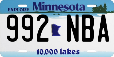 MN license plate 992NBA