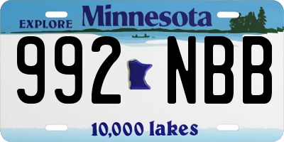 MN license plate 992NBB