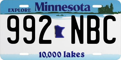 MN license plate 992NBC