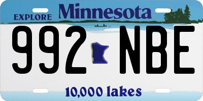 MN license plate 992NBE