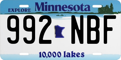 MN license plate 992NBF
