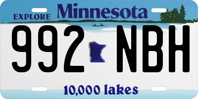 MN license plate 992NBH
