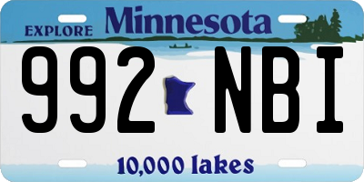 MN license plate 992NBI