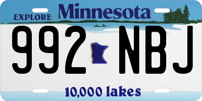 MN license plate 992NBJ