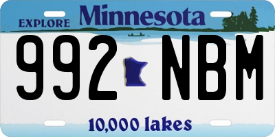 MN license plate 992NBM