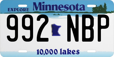 MN license plate 992NBP