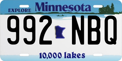 MN license plate 992NBQ
