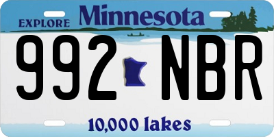 MN license plate 992NBR