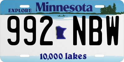 MN license plate 992NBW