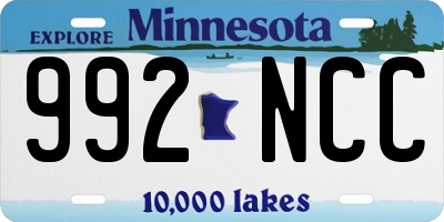MN license plate 992NCC