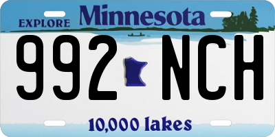 MN license plate 992NCH