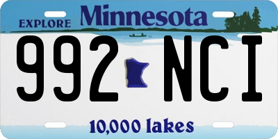 MN license plate 992NCI